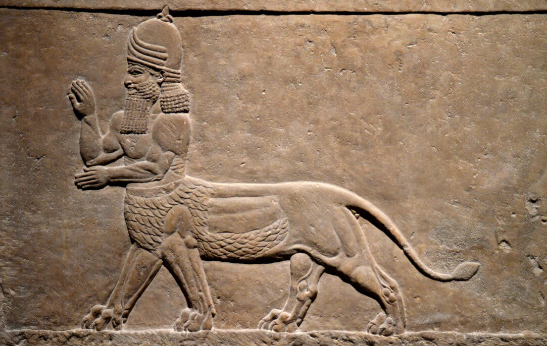 Urmahlilu protective spirit. A relief from the Nineve palace of Ashurbanipal.